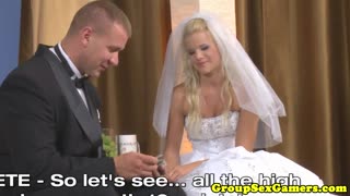 blonde bride craving clit licking in her wedding dress?