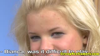 blonde bride craving clit licking in her wedding dress?