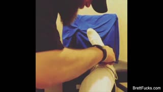 Brett Rossi spreads her blonde pussy and big tits for solo masturbation on tour