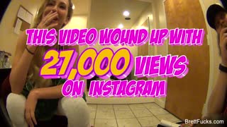 Brett Rossi spreads her blonde pussy and big tits for solo masturbation on tour