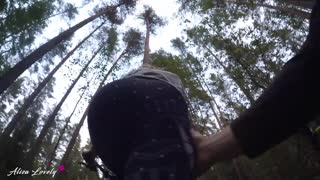 Man, your wet lips feel insane sucking me off in this forest!