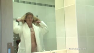 British Couple Oils Up Milf Wife for Anal Double Penetration with Toys