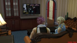 Anime hentai with Lucy from Fairy Tail getting her big tits pounded by Natsu