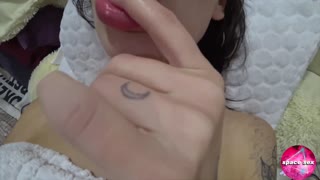 i play my pussy closeup while fam watches tv next door