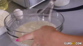 Blonde 18yo faces fingering and pussy licking punishment after kitchen fire scare