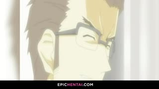 Profesor de Hentai en acción de trío salvaje y apasionado