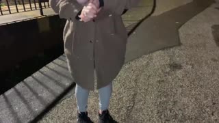 Street Woman Trades Cigarette for Public Flash and Piss Show