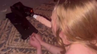 Cheetah Adora's Wild Threesome with Fuck Machine and Big Cock