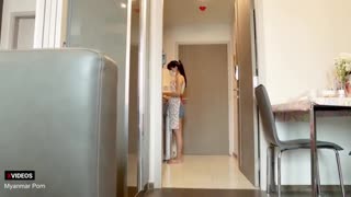 Myanmar wife takes ROUGH pounding while cooking up a storm