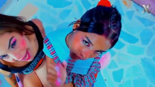 two latinas kneel and suck cock like pros - swallow it all!