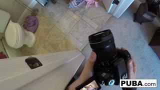 busty brett rossi sways her big tits and ass in a teasing motel strip