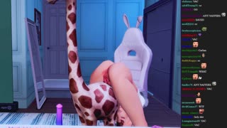 Neumna streamerka pusti tok odprt med divjim analnim igranjem hentai sims