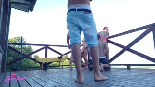 Утечка оргии студентов в общежитии с интенсивным трио