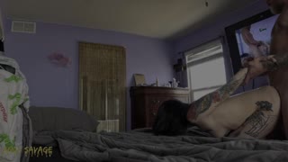 Tatted goth amateur makes him cum multiple times