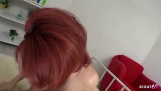 Japanese Redhead Teen 18+ Enjoys Double Creampie in Wild Threesome