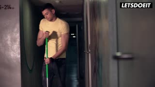 Romanian Anya Krey rides big dick roommate on vacation at horny hostel