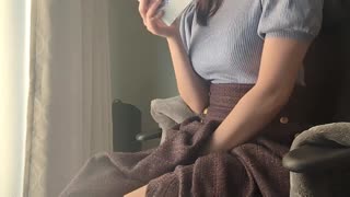 Busty Japanese Girl Reads Book Then Fingers Sensitive Spot to Orgasm