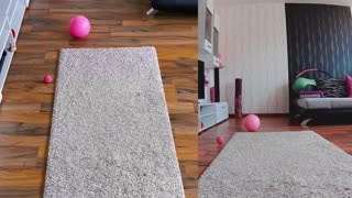 in this steamy dual cam session, a curvy milf does naked yoga, spreading her ass