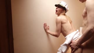 Amateur milf from bar endures hard anal pounding and creampie at girlfriends spot