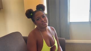 Chatting with boyfriend on phone while riding his best friend's fat cock