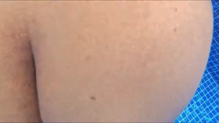 Sex in the Water with a Big Butter Caught Masturbating in the Pool