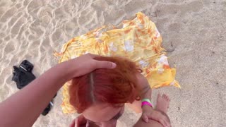 Stranger pounds my pussy on nude beach after sloppy blowjob POV