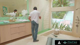 Masaje nuru - Babe deslumbrante Jill Kassidy chupa y folla polla grande