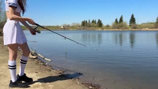 আমি শুধু স্কুলের পরে মিনিস্কার্টে ফিশিং ভালোবাসি, আউটডোরস ফ্রি ফিলিং