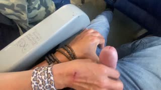Amateur MILF delivers intense handjob and cumshot on a public train. Her skills shine in this daring outdoor encounter