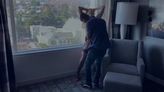 Euro Brunette Step Mom Cowgirl Rides Big Cock in Hotel Bed