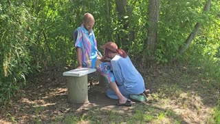 Pervy Nerd Caught by Jogger - She Makes Him Join Her Outdoors