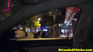 hey stranded ebony with big tits, suck this dick for a free ride?