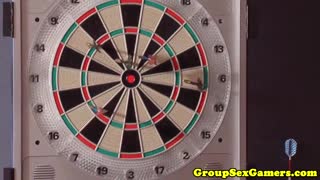 group darts game turns into blowjobs facial cumshots and pussy pounding 😈💦