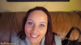 Amateur busty girlfriends play with toys and lick shaved pussies in lesbian casting couch audition