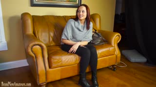 Amateur busty girlfriends play with toys and lick shaved pussies in lesbian casting couch audition