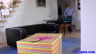 the amateur teen 18+ laps at the stockinged british milf's curves casually