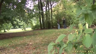 busty milf picked up for outdoor sex 😈