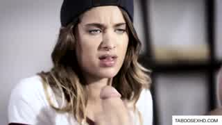 Hot babe tries sucking cock with wild oral sex and ass licking action