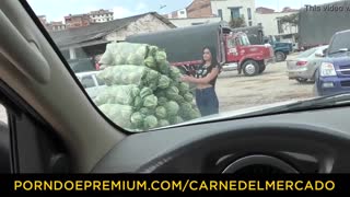 Carne del Mercado rocks with tattooed Colombian brunette's wild rough threesome pounding! 🔥🍑💦