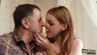 hey check this 19yo redhead getting fucked doggystyle by old man then gulping his cum