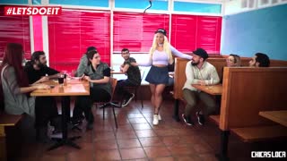 Restaurant Patrons Turn Orgy Frenzy with Gangbang Orgasms and Toys