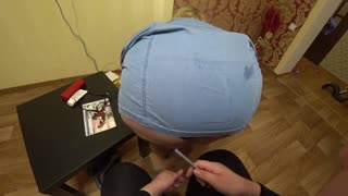 Anatomy lesson turns steamy as a student uses a dildo on a mature teacher with a big ass. POV lesbian role-play unfolds