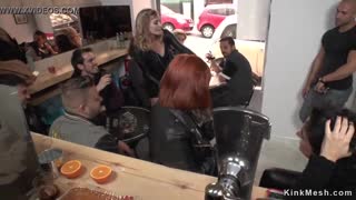 In a public outdoor spot, the big tits babe faced humiliation as she got pissed on during bondage