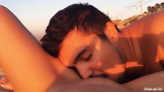 pleasure unfolds at dawn on the beach with linda del sol and cris angelo