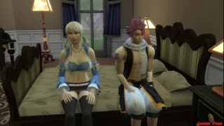 Hentai anime Lucy Fairy Tail seins gros pétrés Natsu