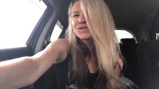 blonde teen enjoys outdoor vacation fun on webcam