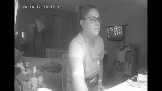 slutty young woman skips homework to finger her pussy on spy cam