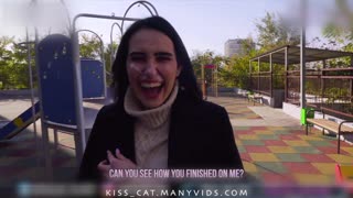 Risky Outdoor Anal with Russian Student Ends in Facial Cum Walk on Public Street