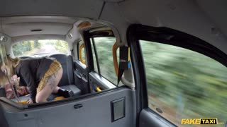 Red August's All-Natural Big Tits Body Rimjobs Taxi Driver's Asshole in Rough Deepthroat Doggystyle POV