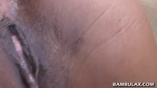 ebony amateur bends for doggystyle pounding ending in creampie